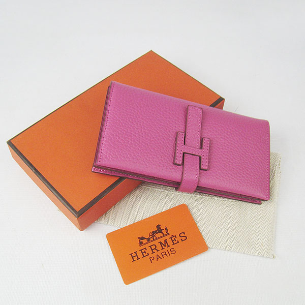Hermes H015 Calf Leather Wallet Peach Bag